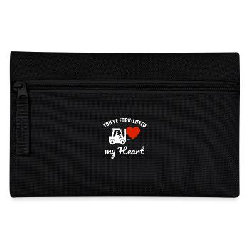 Forklift Operator Driver Valentine’s Day Funny - Pencil Case - black - Front
