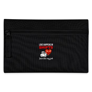 Forklift Operator Driver Valentine’s Day Funny - Pencil Case - black - Front