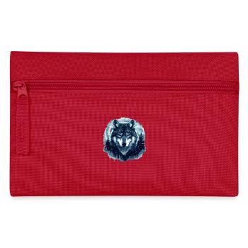 Wolf Winter Forest - Pencil Case - red - Front