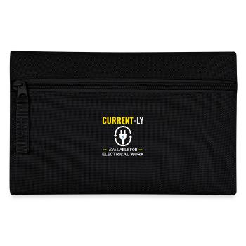 Electrician: Currently Available for Work - Pencil Case - black - Front
