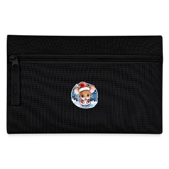Mouse Christmas Drawing - Pencil Case - black - Front
