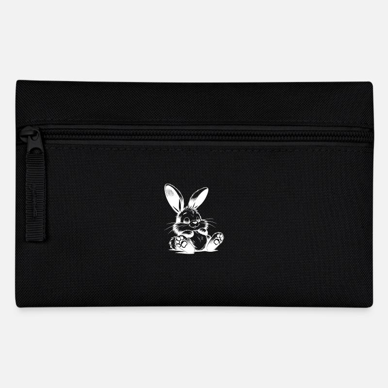 Petit lapin endormi avec de grandes oreilles - Trousse - noir