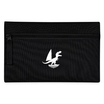 Dinosaur T-Rex Sailboat Silhouette - Pencil Case - black - Front