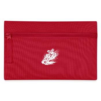 Rasanter Motocross Fahrer mit Matsch Spritzkraft - Federtasche - Rot - Vorne