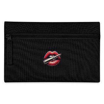 Bold Lips with Bullet Graphic Design - Pencil Case - black - Front