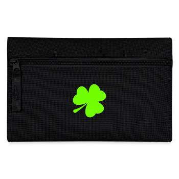 trèfle à trois feuilles symbole porte-bonheur à trois feuilles - Trousse - noir - Devant