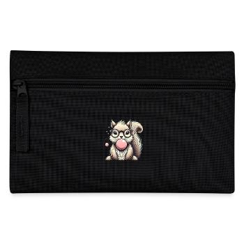 Cool Squirrel with Bubblegum Glasses - Pencil Case - black - Front
