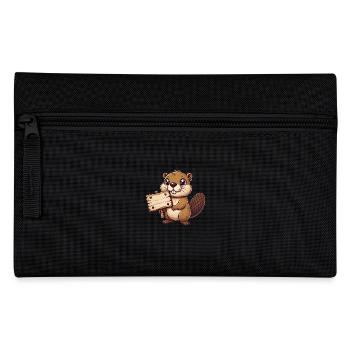 Adorable castor tenant signe vierge - Trousse - noir - Devant