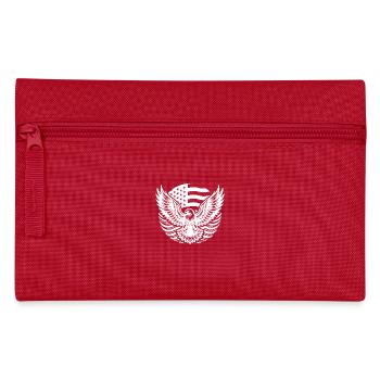 USA flag and eagle with spread claws - Pencil Case - red - Front