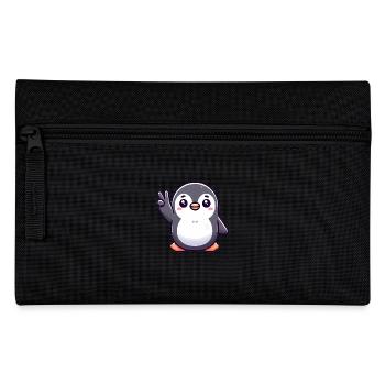 Friedlicher Pinguin Cartoon Illustration - Federtasche - Schwarz - Vorne
