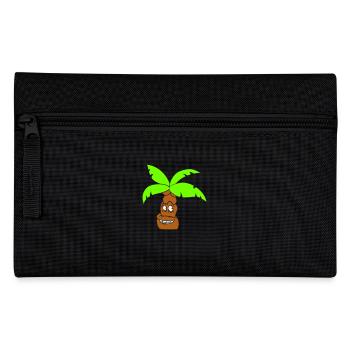 Lustige Palme Gesicht Insel Urlaub Glücklich Comic - Federtasche - Schwarz - Vorne