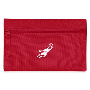 Illustration dynamique de gardien de but ballon volant - Trousse - rouge - Devant