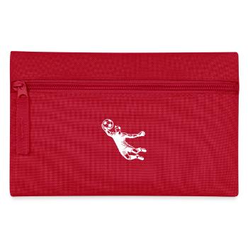 Un gardien de but arrête un tir spectaculaire dans le football - Trousse - rouge - Devant