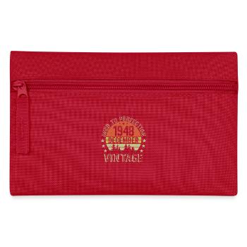 Retro Birthday Gift - Born In December 1948 - Pencil Case - red - Front