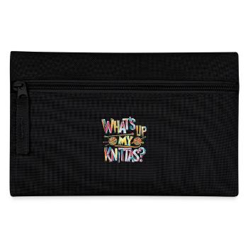 Humorous knitting message for creative women - Pencil Case - black - Front