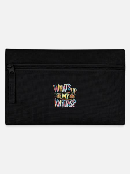 Humorous knitting message for creative women - Pencil Case - black