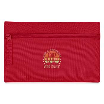 Retro Geburtstagsgeschenk - Geboren im Dezember 1987 - Federtasche - Rot - Vorne