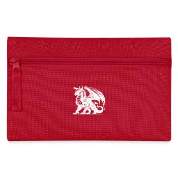 Stolzer mächtiger Drache mit großen Flügeln - Federtasche - Rot - Vorne
