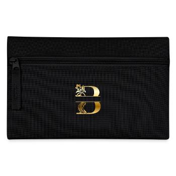Lettre b personnalisée doré floral - idée cadeau - Trousse - noir - Devant