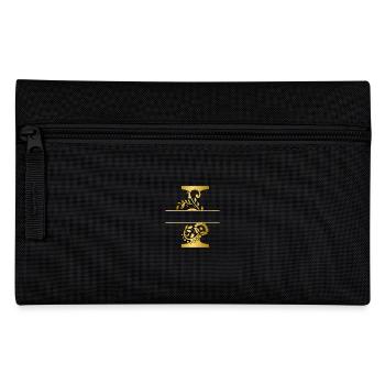 Personalised gilt floral letter i - gift idea - Pencil Case - black - Front