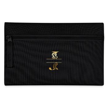 Personalisierter goldener Blumenbuchstabe j - Geschenkidee - Federtasche - Schwarz - Vorne