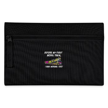 Before my first model train, I was normal too! - Pencil Case - black - Front
