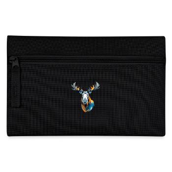 Elch-Vektor-Kunst mit lebendiger Farbillustration - Federtasche - Schwarz - Vorne
