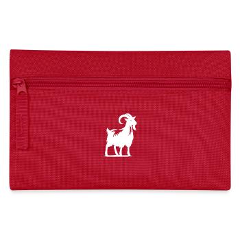 Ziegenbock mit Hörnern Porträt - Federtasche - Rot - Vorne
