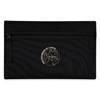 Katzen Glücksbringer, Geschenk Katzenbesitzer - Federtasche - Schwarz - Vorne