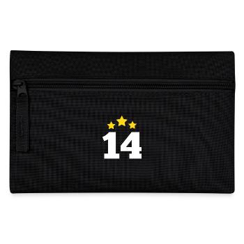 14 Year Star - 14th Anniversary Gift - Pencil Case - black - Front