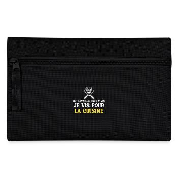 I work to live, I live to cook - Pencil Case - black - Front