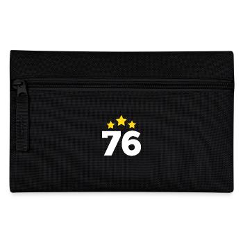 76 Jahre Stern - Geschenk zum 76. Jubiläum - Federtasche - Schwarz - Vorne