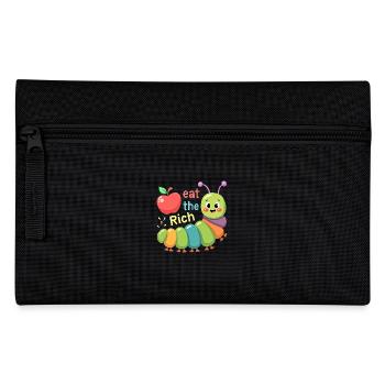 Eat The Rich Hungry Cute Caterpillar Worm - Pencil Case - black - Front