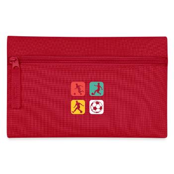 Fussball Kinder Design mit Fußballspielern - Federtasche - Rot - Vorne