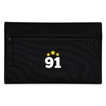 91 Jahre Stern - Geschenk zum 91. Jubiläum - Federtasche - Schwarz - Vorne