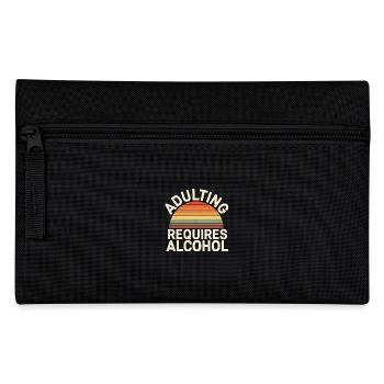 Adulting Requires Alcohol 13 - Federtasche - Schwarz - Vorne