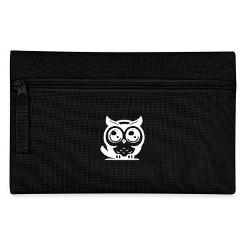 Petits hiboux mignons, grands yeux - Trousse - noir - Devant