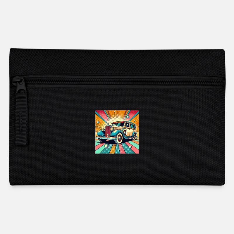 Voiture rétro dans le style pop art - Trousse - noir