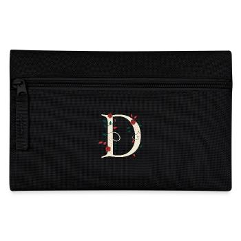 Lettre D Monogramme Rétro - Trousse - noir - Devant