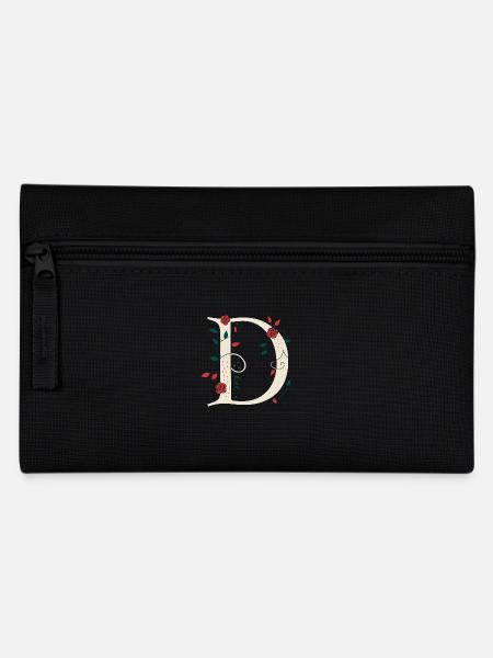 Buchstabe D Monogramm Retro - Federtasche - Schwarz
