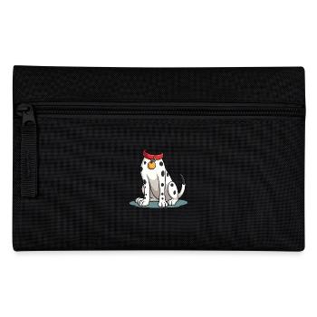 Dalmatiner Kostüm Hundebesitzer Fasching - Federtasche - Schwarz - Vorne