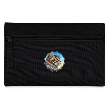 AI Design Cat Picture with Artful Mandala Motif - Pencil Case - black - Front