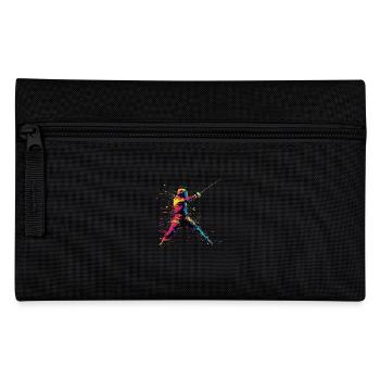 Fechten Fechter Geschenk - Federtasche - Schwarz - Vorne