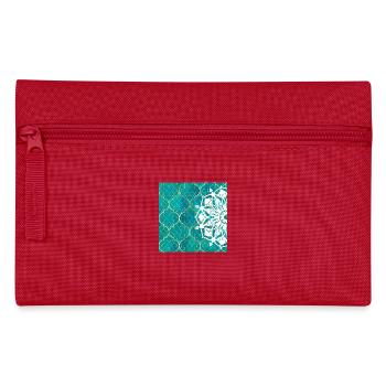 Teal Mandala Moroccan Art - Pencil Case - red - Front