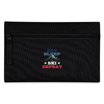 Eat Sleep Ski Repeat - Ski - Ski - Pencil Case - black - Front