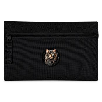 Maine Coon cat portrait in watercolor technique - Pencil Case - black - Front