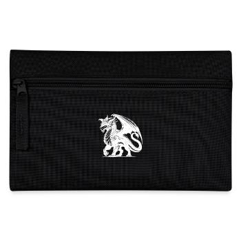 Clever Dragon with Huge Wings Tattoo Style - Pencil Case - black - Front