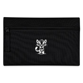 Portrait léopard mignon grand chat souriant - Trousse - noir - Devant