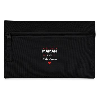 Maman d’un bébé d’amour - assorti bébé - Trousse - noir - Devant