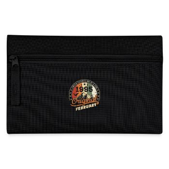 Born In February 1995 Retro February 1995 Anniversary - Pencil Case - black - Front